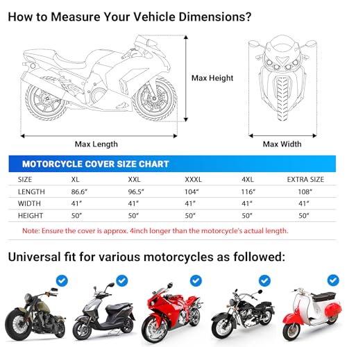 Motorcycle Cover Waterproof Outdoor Motorcycle Cover Heavy Duty