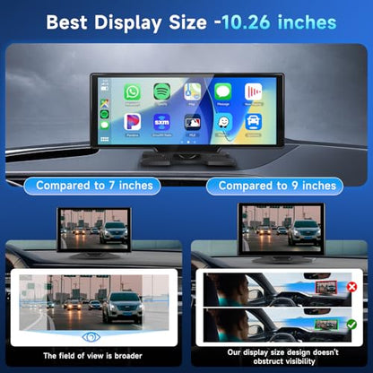 10.26" Touchscreen Wireless Carplay Portable Car Stereo Android Auto