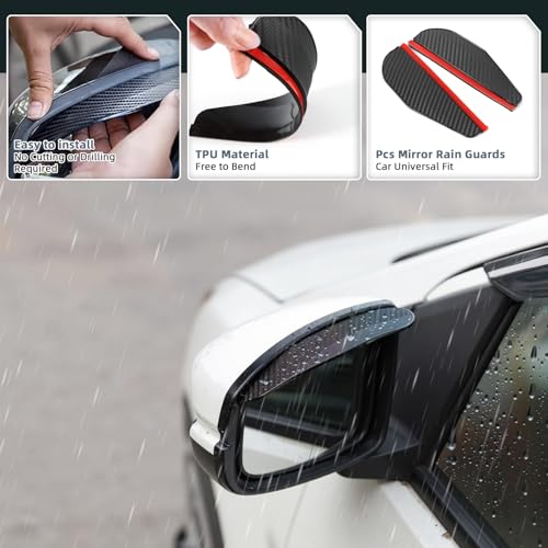 4PCS in Channel Window Visors Rain Guards for Jeep Compass 2017 (4 Count)