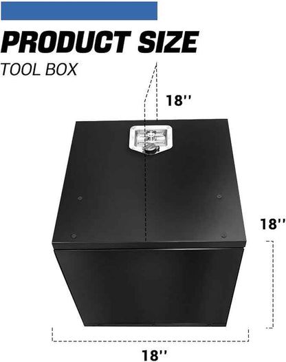 Heavy Duty Tool Box Chest Box Trailer Tongue Box for Pick Up Truck Bed RV Trailer Black Rectangle Truck Bed Storage with Side Handle,Lock and Keys(black)