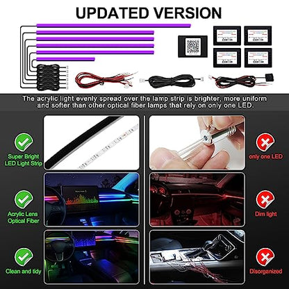 Acrylic Interior Car LED Strip Light with Wireless APP