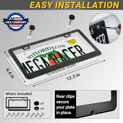 Premium Carbon Fiber Design License Plate Frames