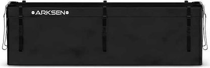 ARKSEN 14 Cubic Hitch Cargo Carrier Bag 500D PVC Waterproof Car Tray Luggage Bag (62.2"x 21.26"x 18.11") with Zipper, 6 Buckles, 10 Straps, Anti-Slip Mat, 6 Door Hooks All Vehicles with/Without Rack
