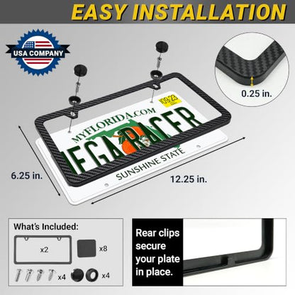 Weatherproof Thin License Plate Frames