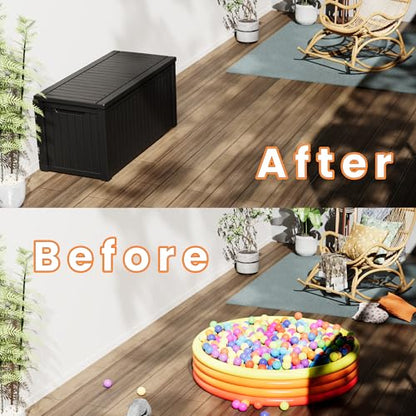 200 Gallon Outdoor Storage Box Patio Deck Box Waterproof
