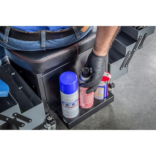 Rolling Seat with Expandable Tool Trays