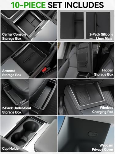 Center Console Organizer for 2025 2026 Tesla Model Y Juniper