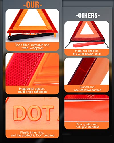 3 Pack Warning Triangle DOT Approved