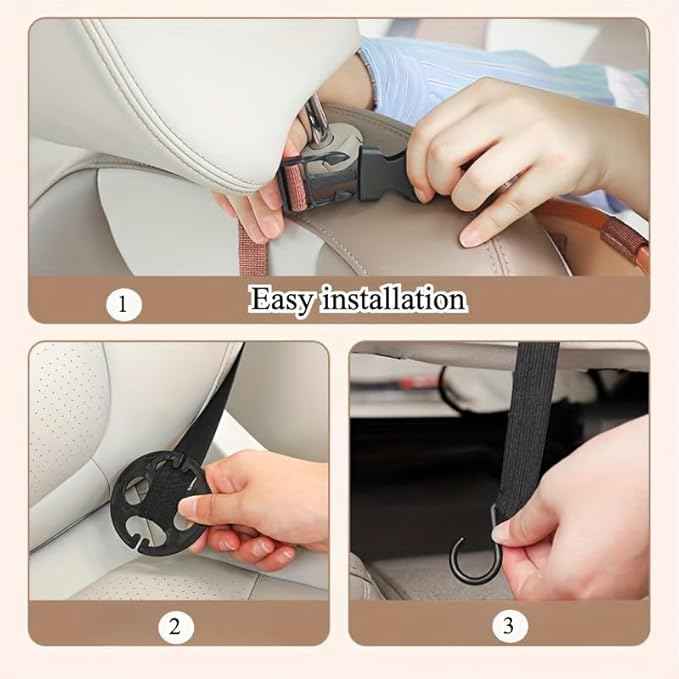 Car Organizer for Back Seat - Bear Design Storage Bag with Multi-Pockets, Kick Mat, Cup Holder, Trash Can, Table & Phone Holder | PU Leather, Waterproof, Easy Clean Car Accessories
