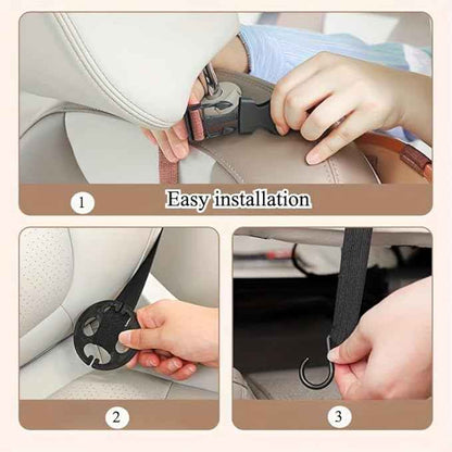 Car Organizer for Back Seat - Bear Design Storage Bag with Multi-Pockets, Kick Mat, Cup Holder, Trash Can, Table & Phone Holder | PU Leather, Waterproof, Easy Clean Car Accessories