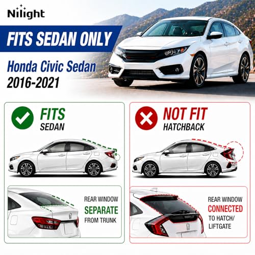 in Channel Rain Guards for Honda Civic Sedan 2016 (4 Count)