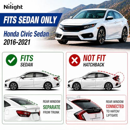 in Channel Rain Guards for Honda Civic Sedan 2016 (4 Count)