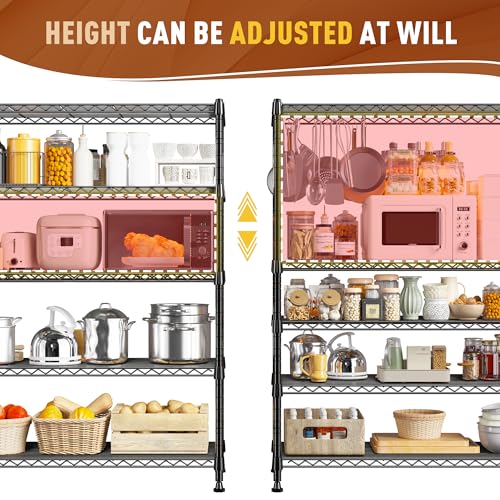 63" H 5 Tier Heavy Duty Storage Shelves
