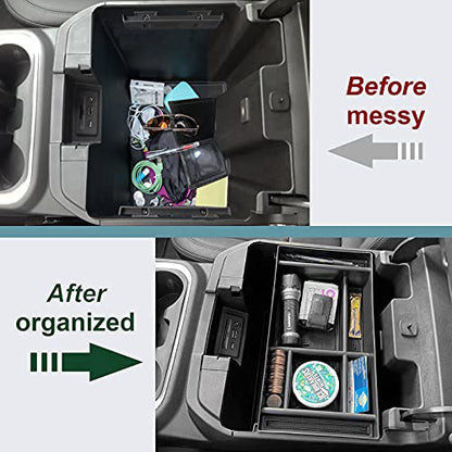 Center Console Organizer for Chevy Silverado & GMC Sierra Black Trim