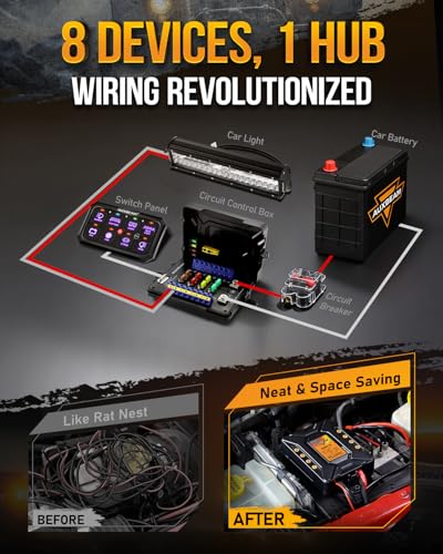 8 Gang Switch Panel RB80XL 5In Large 3 Modes Easy Installation