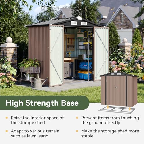 6'x4' Outdoor Storage Shed with Base