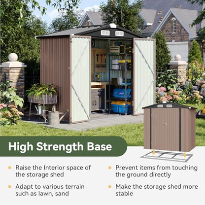 6'x4' Outdoor Storage Shed with Base