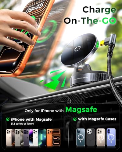 Upgraded】for iPhone Magsafe Car Mount Charger