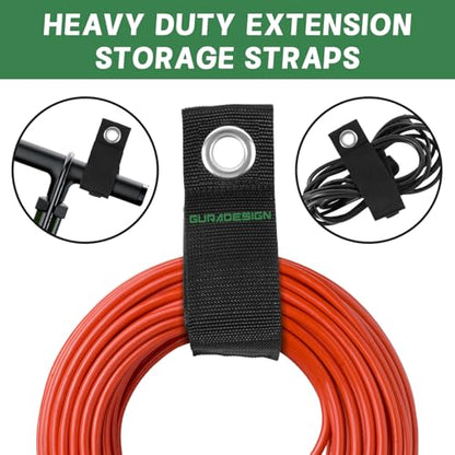 4 Piece Garage Hooks Wall Mount Storage Hanger with 4 Extension Cord Holder Organizer (8 Count)