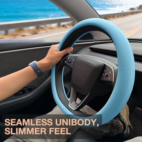 Nappa Leather Steering Wheel Cover for Tesla Model Y