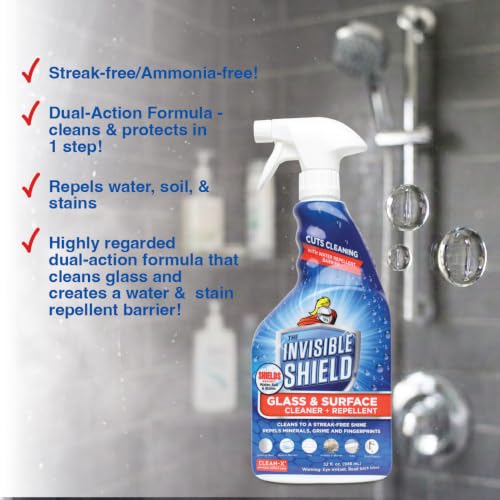 Glass & Surface Cleaner and Repellent 32 fl. oz. Cleans and Protects against future dirt on multi surfaces by UNELKO (64 Fl Oz)