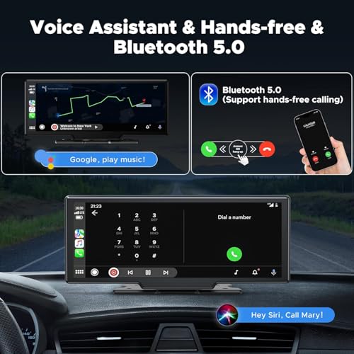 9.26" Carplay Screen for Car with 2.5K Dash Cam