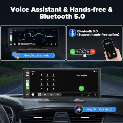 9.26" Carplay Screen for Car with 2.5K Dash Cam