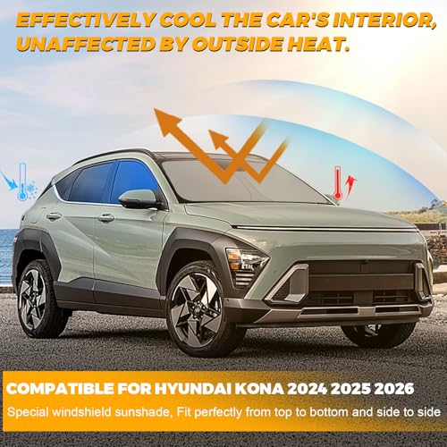 Foldable Front Windshield Sunshade fit for Hyundai Kona 2024