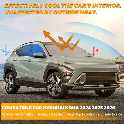 Foldable Front Windshield Sunshade fit for Hyundai Kona 2024