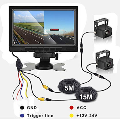 AHD Dual Backup Camera with 7'' 1080P DVR Monitor