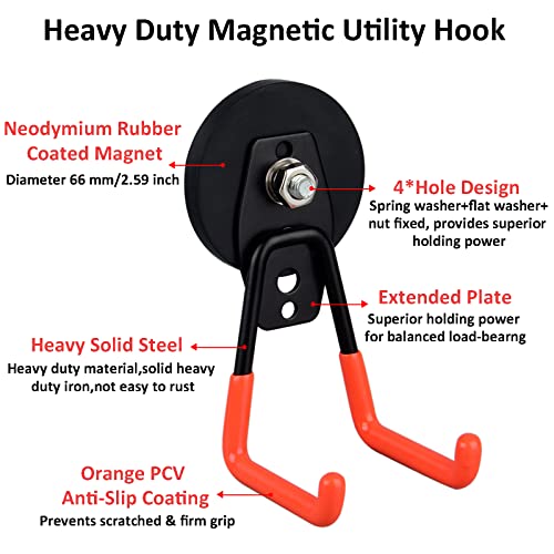 Heavy Duty Magnetic Garage Hooks (2 Count)