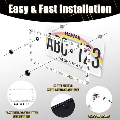 Easily Distracted By Birds License Plate Frame Funny License Plate Holder
