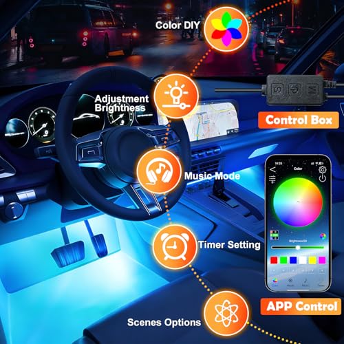 Car Led Strip Lights (4 Count)
