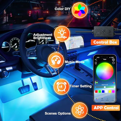 Car Led Strip Lights (4 Count)
