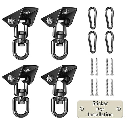 Heavy Duty Swing Hangers for Wooden Sets 2000 LB Capacity Hammock Hanger 360 Swivel Stainless Steel Swing Hardware Accessories 2 Packs for Porch Playground Yoga Heavy Bag (4 Count)