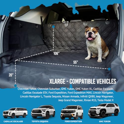 Bulldogology SUV Cargo Liner for Dogs 55"x106" Heavy Duty Pet Trunk Cargo Cover