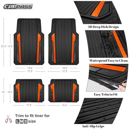 Heavy Duty Rubber Car Mats Metallic