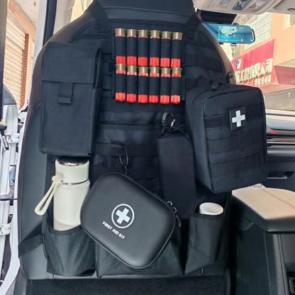 Car Seat Back Organizer Tactical MOLLE Panel Back Seat Storage Bag Universal Car Seat Cover Protector