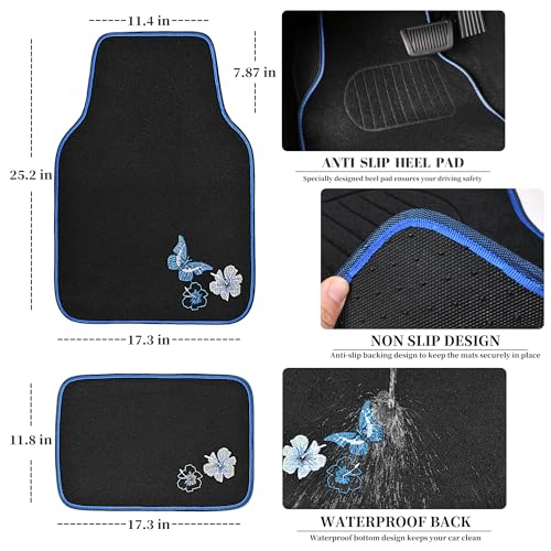 Blue Butterfly Car Seat Covers Full Set