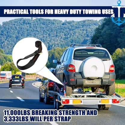 12 Pack Lasso Tow Truck Straps with D Ring 11 (12 Count)