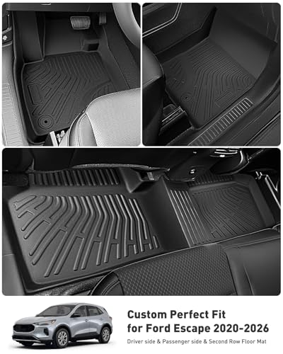 Floor Mats Full Set for Ford Escape 2026 2025 2024 2023 2022 2021 2020