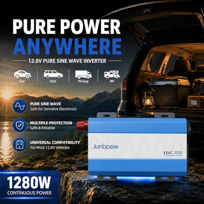 1280W Pure Sine Wave Power Inverter 12V to 120V