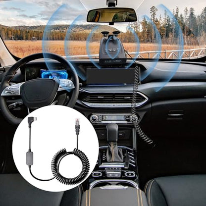 Universal Coiled USB C to RJ11 power cord for Escort Uniden Radar Detectors