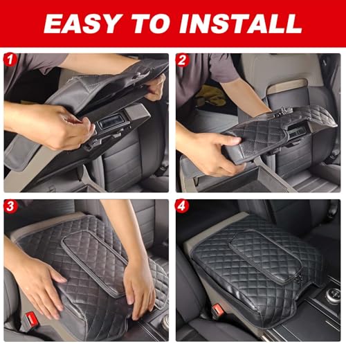 Upgraded Car Center Console Cover for Hummer EV Accessories Microfiber Leather Car Armrest Cover Cushion with Storage Bags Car Armrest Storage Box for Hummer EV Pickup SUV 2022