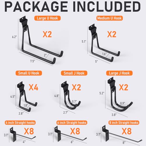 36 Pack Heavy Duty Slatwall Hooks (36 Count)
