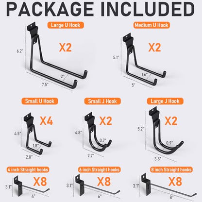 36 Pack Heavy Duty Slatwall Hooks (36 Count)