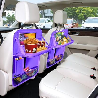 2Pack Car Backseat Organizer with Foldable Table Tray (2 Count)