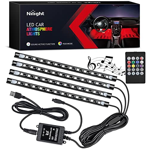 4PCS Car USB Interior Lights RGB Remote Control