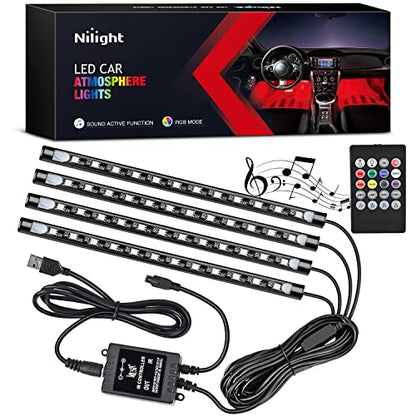 4PCS Car USB Interior Lights RGB Remote Control