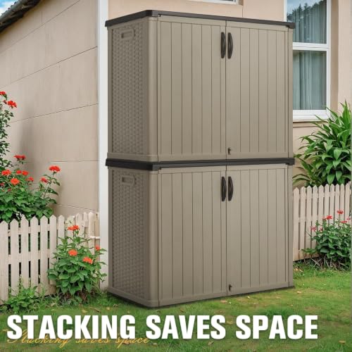 Outdoor Storage Cabinet with Lockable Doors